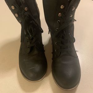 Women’s black combat boots short
